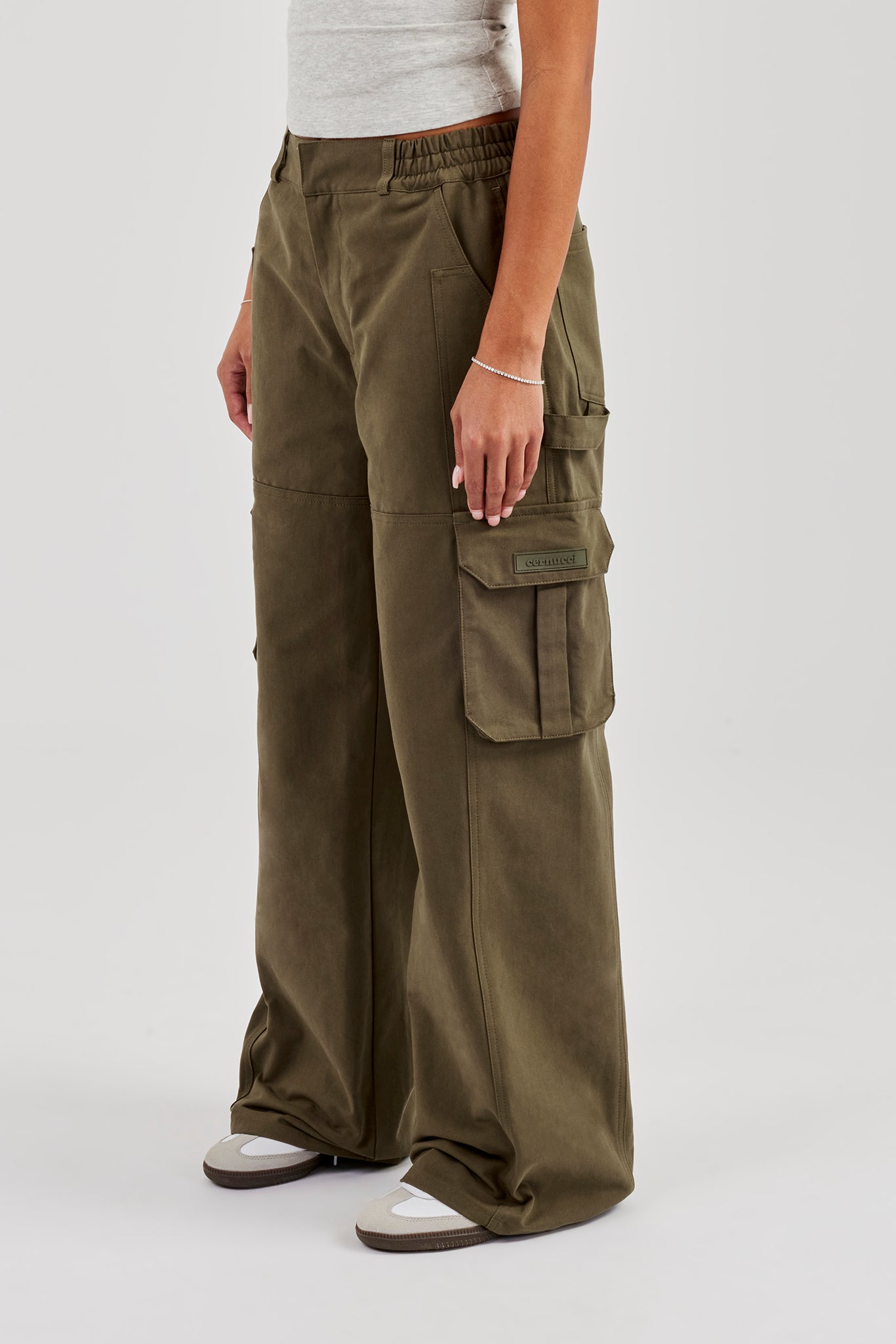 Ladies Baggy Cargo Trouser - Khaki